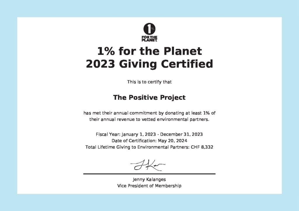 certification 1% for the planet valeurs d'entreprises tpp